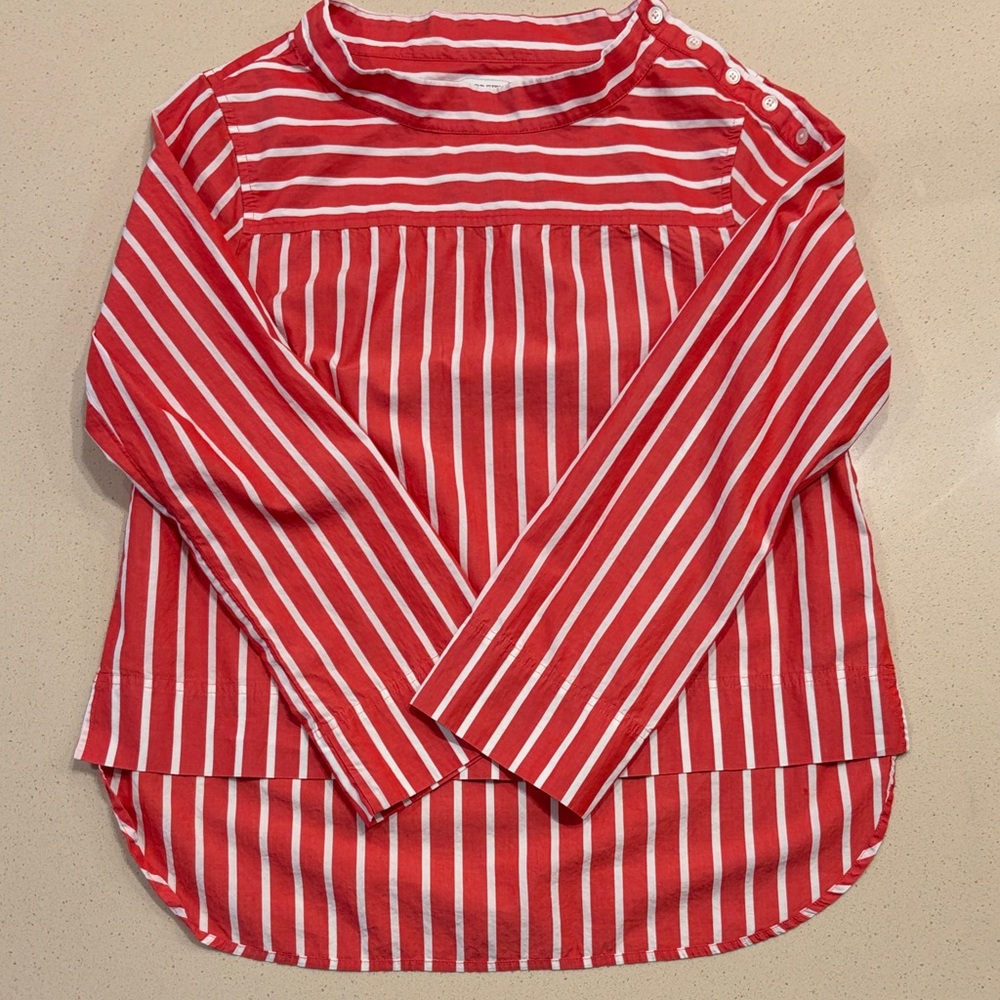 J. Crew women’s Red and White Striped Long Sleeve Top
